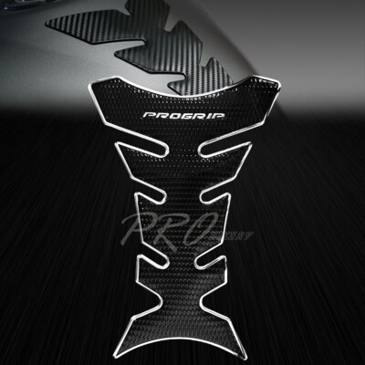 Vinyl Pro Fuel/Gas Tank Pad Motorcycle/Bike Grip Protector Black+Chrome Silver