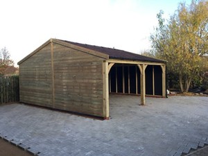 Timber Carriage House Car Port Double Garage 18 X 18 Pressure