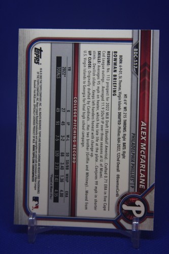 2022 Bowman Draft - Chrome Alex McFarlane #BDC-117 - Picture 2 of 2
