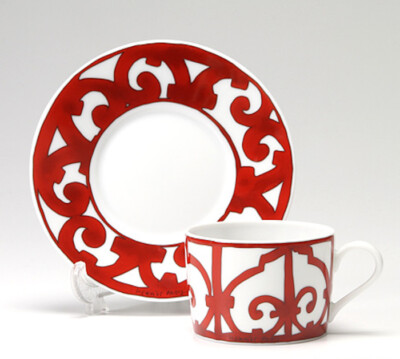 Hermes Guadalquivir Red Tea Cup Saucer Tableware 2 set Coffee