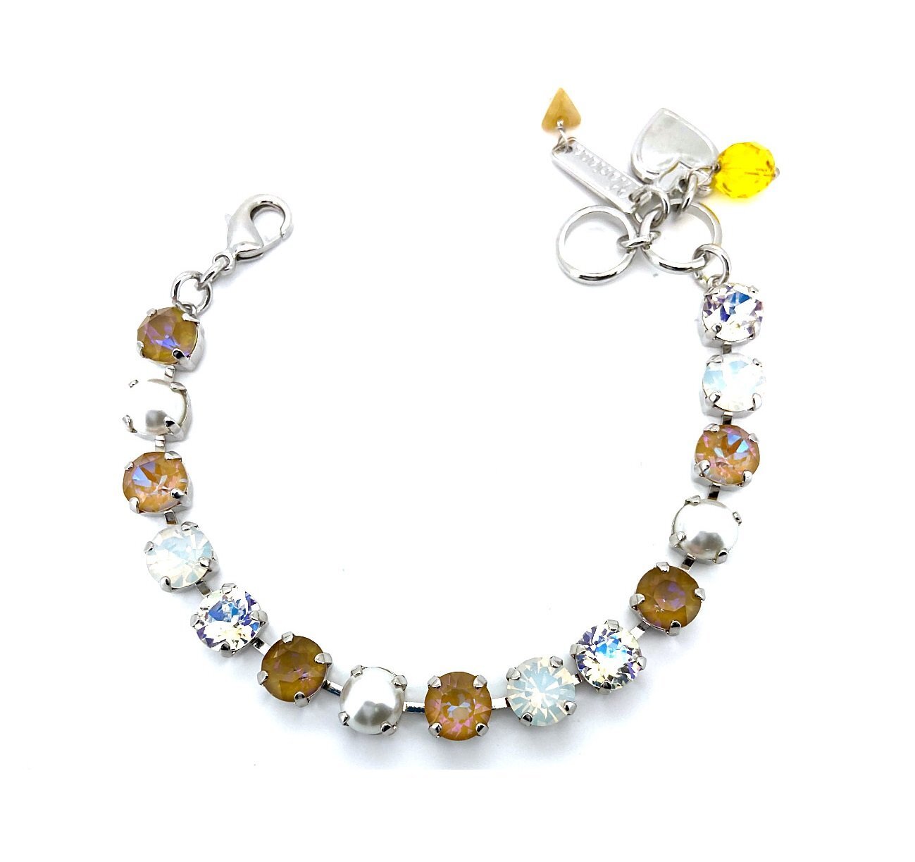 Mariana Women's Elegant Cream Pearl & Opal Swarovski Crystal Bracelet-image