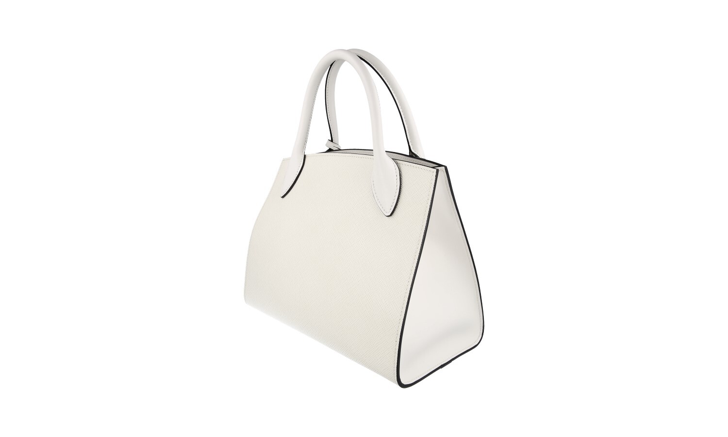 LUXURY PRADA SAFFIANO MONOCHROME TOP HANDLE BAG 1BA156 WHITE LEATHER NEW image 7