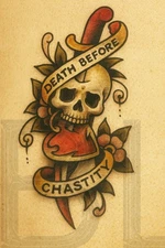 Salior Jerry Death before Chastity 13 x 19"  Photo Print