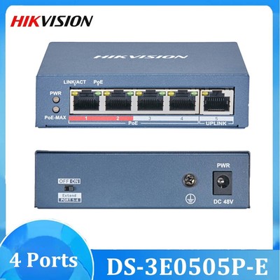 HIKVISON 4 Ports Gigabit Unmanaged POE Switch DS-3E0505P-E Plug & Play