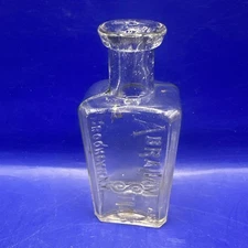 Antique Abraham And Straus Department Pharma Bottle Brooklyn NY Clear 4.25”
