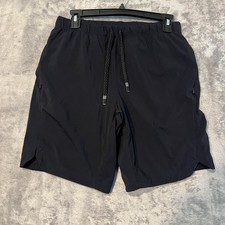 Fabletics Takeover Shorts Mens Small Black 9" Zip Pockets Running Gym Athletic