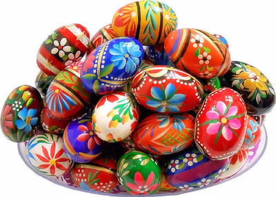 Polish Easter Hand Painted Wooden Eggs (Pisanki) Decorative Eggs for Easter Set