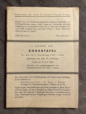 Faltblatt 2WK Ehrentafel Eisenbahn Pionier Bataillon Kompanie 1964