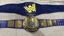 WWE (WWF) blue block big Eagle Championship Belt Paul Martin Re Leather/re Stone