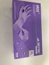 PPE Gloves box of 100 IRIS Nitrile Purple Disposable Latex Free Gloves