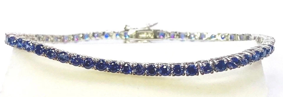 Absolute Sterling Silver Round Tanzanite 7-1/2" Line Tennis Bracelet HSN - Image 3 of 4