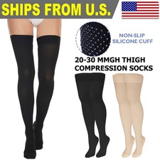 Compression Thigh Sleeve Leg Pain Relief Socks Knee High Brace Support Men Women
