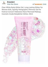 x3 Drawdart Holographic Glitter Gel for Body Face Hair Festival Concert NEW NIB