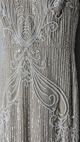 Anthropologie x BHLDN Sanders Embellished Wedding Dress Nude - Bild 12 von 17