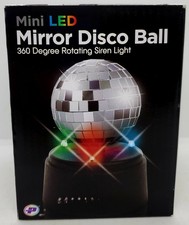 Brand New Mini LED Mirror Disco Ball Silver Glitter Ball DJ Dance Parties   