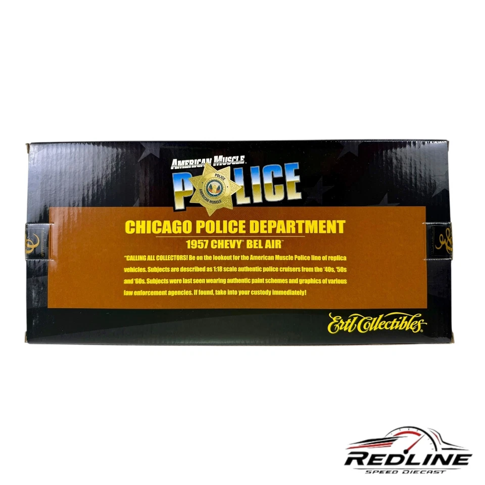 🔥🔥Ertl American Muscle 1957 Chevrolet Belair Black Chicago Police 1:18 C3🔥🔥 - Image 4 of 4