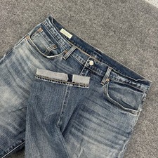 Levis Selvedge 32x34 Mens Premium 502 Denim Jeans Light Wash Big E 100 Cotton