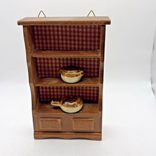 Miniature Wooden Hutch Dollhouse Cabinet Dining Furniture Scale 1:12 Vintage