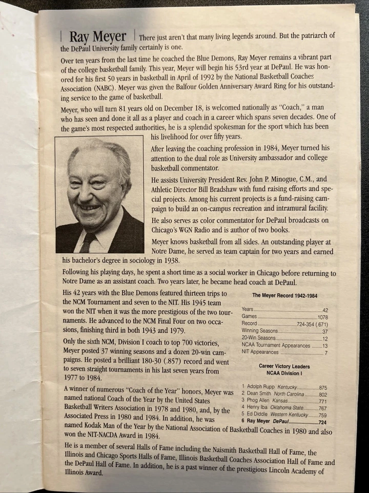 Ray Meyer Autograph Program - Image 2 of 2