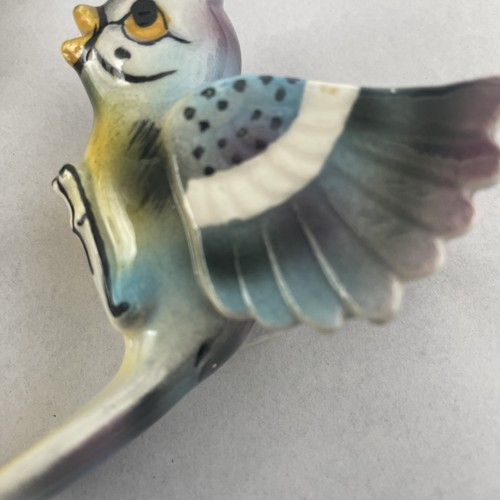 Lefton Norcrest Anthropomorphic Mama Bird Hanging Wall Plaque Ceramic plus baby - Picture 12 of 15