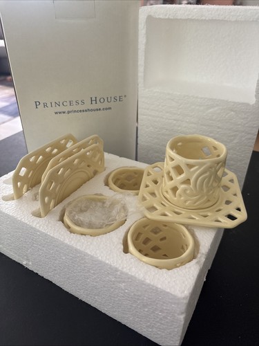 princess house 1391 8 piece ceramic tealight holder yellow