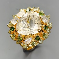 Vintage ring Natural Quartz Ring 925 Sterling Silver Size 8 /R433219