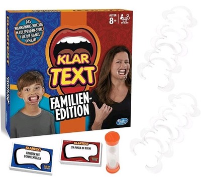 Hasbro Gaming Klartext Familien Edition Partyspiel mit Lachgarantie mit 6 Mundst
