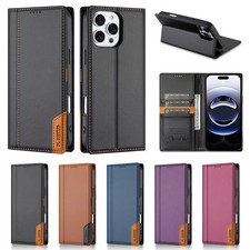 For iPhone 16 15 14 13 12 11 Pro XS Max 8 7+ Wallet Card Case Leather Flip Cover