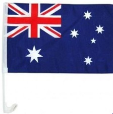 2 Aussie Australia Car Flag Australian 46x30cm 18"x12" 16" Plastic Clip On Stick
