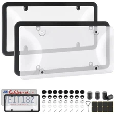 Alpmosn License Plate Covers  Frames Combo, License Plate Cover with Screw