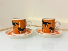 Set of 2 Espresso Cups With Saucers 3 fl oz – 4 Design Options - High Quality