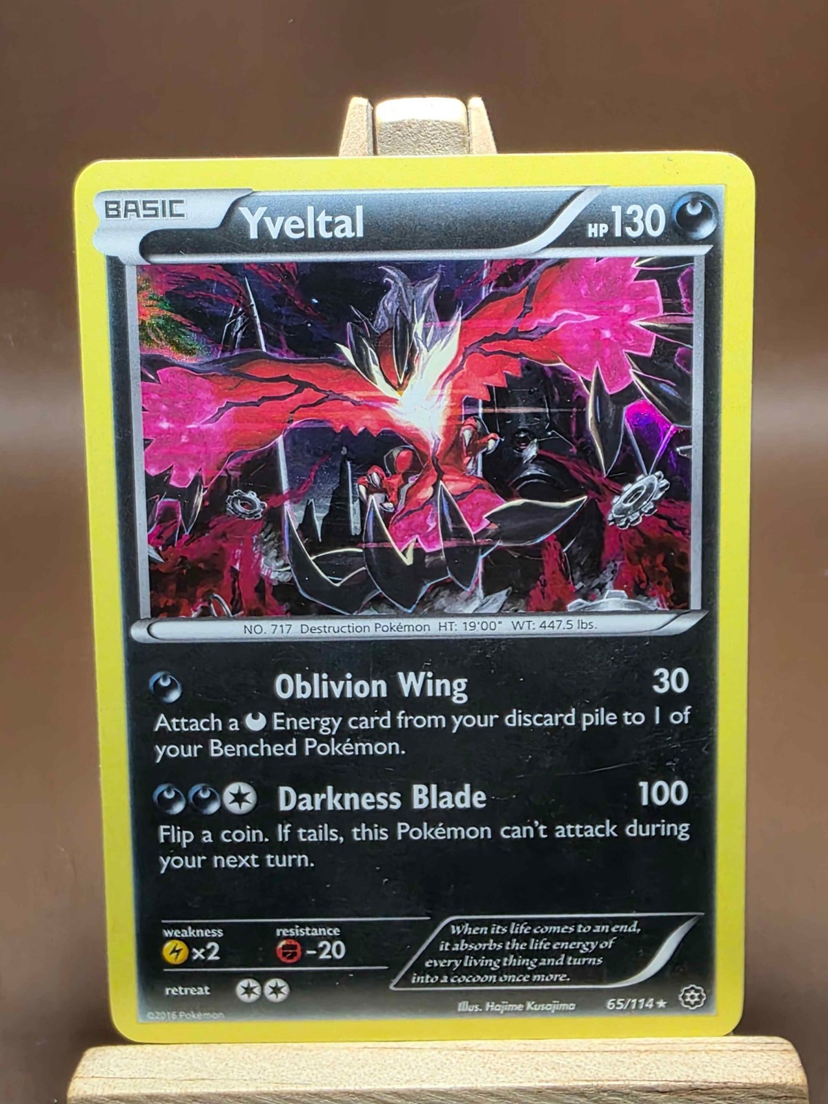 HP Yveltal 65/114 Rare Steam Siege Pokemon Holo Heavily Played