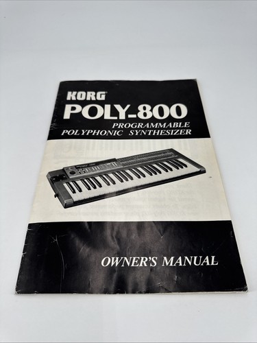Vintage Original 1980's Korg Poly-800 Synthesizer Manual. User Guide.