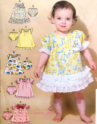 UC McCalls M7307 Sew Pattern Infant Baby Frilly Dress Panties Bloomers NB-XL