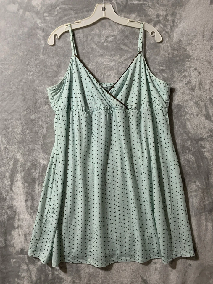 Mini camisola Nottibianche Cabernet Chemise XL azul bolinhas Y2K babydoll - Imagem 3 de 4