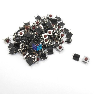 100 Pcs   Red Push Button Tactile Tact Switches 6x 6x3.1mm Kd #zn