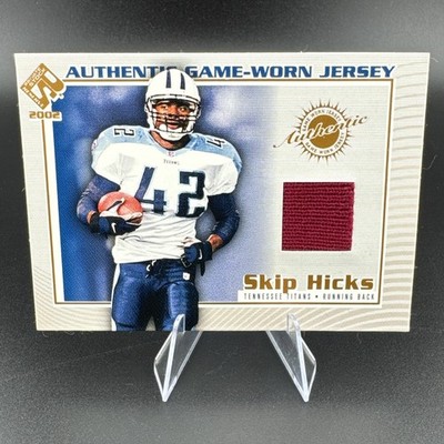 TITANS SKIP HICKS 2002 PRIVATE STOCK GAME WORN JERSEY #122 REDSKINS GU NM CARD