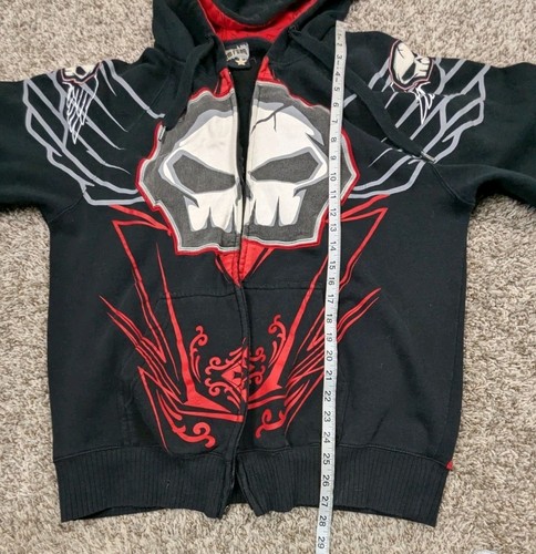 Vintage Y2K No Fear Hoodie Sweatshirt Pullover Mens Large Full Zip Skull NO ZIP - Picture 11 of 11