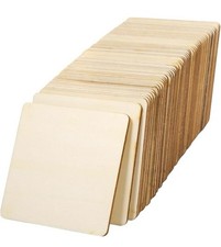 Caydo 72 Pcs Unfinished Square Wood Slices Blank 4" x 4" for Crafts - A0086