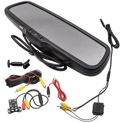 Car Rear View 4.3'' LCD OEM Mirror Monitor with Backup Camera Parking Reverse Kit