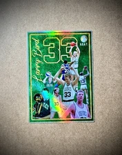 Larry Bird Basketball Card Themed Holographic GOAT Sticker 2.5in x 3.5in