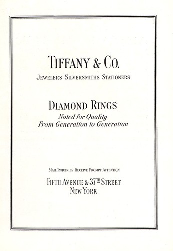 1929 Tiffany & Co: Diamond Rings Vintage Print Ad