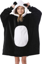 Cozy Panda Hoodie Blanket for Kids 6-13 - Soft Oversized Sweatshirt with Ears
