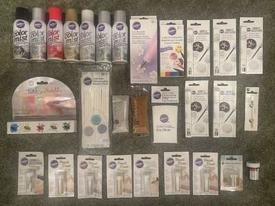 #ad WILTON BAKING SUPPLIES amp; TOOLS QTY 29 ASSORTED ITEMS CAKE DECORATING NEW $24.99