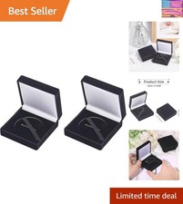2Pcs Coin Display Case Velvet Black Challenge Coin Storage Presentation Box f...