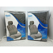 Elegant Usa Gray Tweed Front Bucket Seat Covers Adjustable Headrest Carssuvs