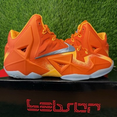 Nike LeBron 11 XI Preheat Forging Iron Orange Size 9 Sneakers w/ Box 626376-800