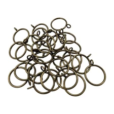 30 Antique Brass Curtain Rings 1 1/4 Inch Diameter with Eyelet New