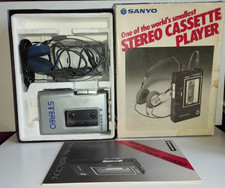 SANYO M5550 Vintage 80s Cassette Player Walkman  Carry Case
