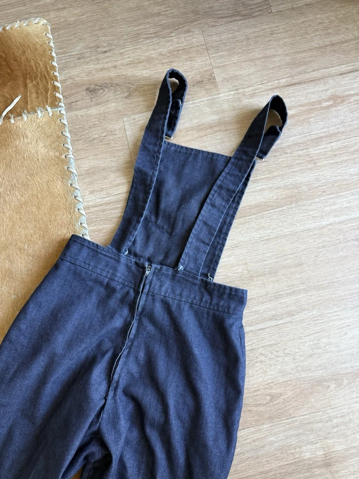 Mono vaquero vintage años 70 cosido mariposa/fondo acampanado campana Foto 4 de 4